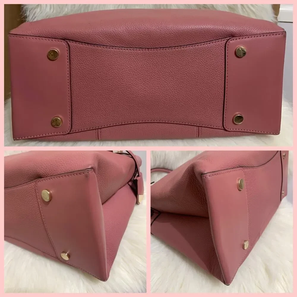 MICHAEL KORS Soft Pink Large Leather GRAMERCY Padlock Satchel